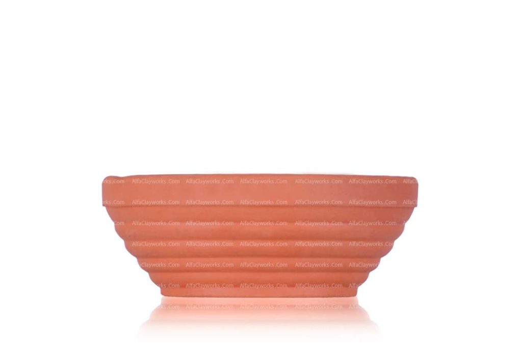 Serve in Style Ribbed Designer Clay Bowl